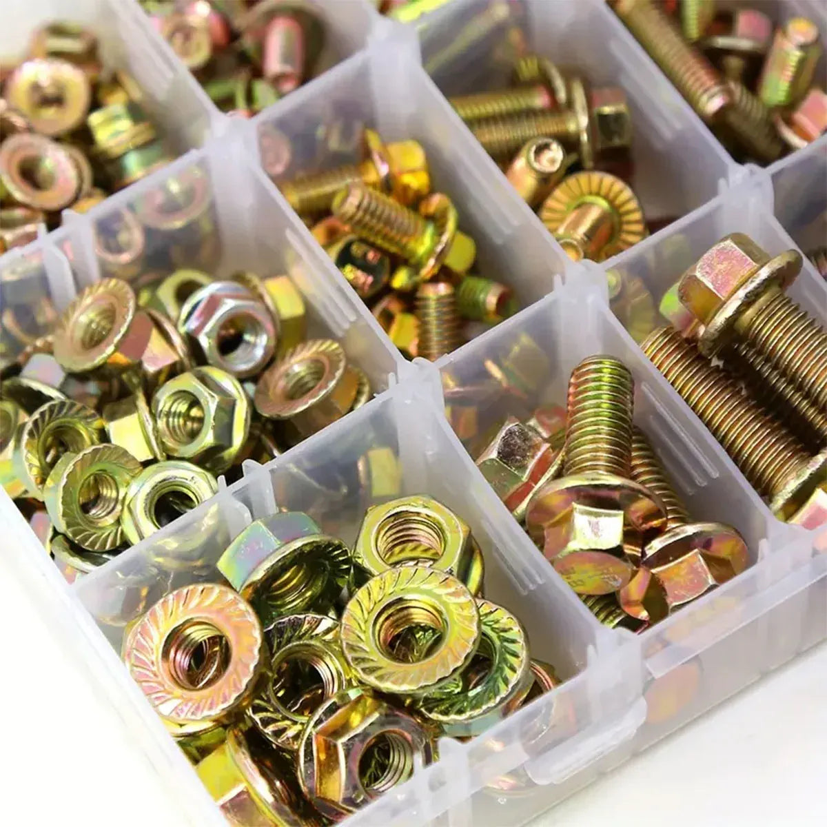 240pcs 8.8 Grade Carbon Steel Flange Hex Bolt Nut Kit M5 M6 M8 with Case