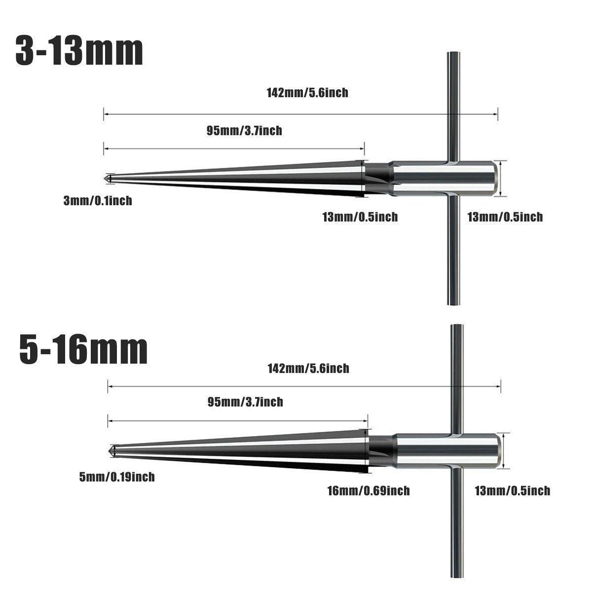 Round Shank Hexagon Shank T Handle Taper Reamer Tool for Drilling and Boring - Hexagon Shank Reamer(3-13mm)