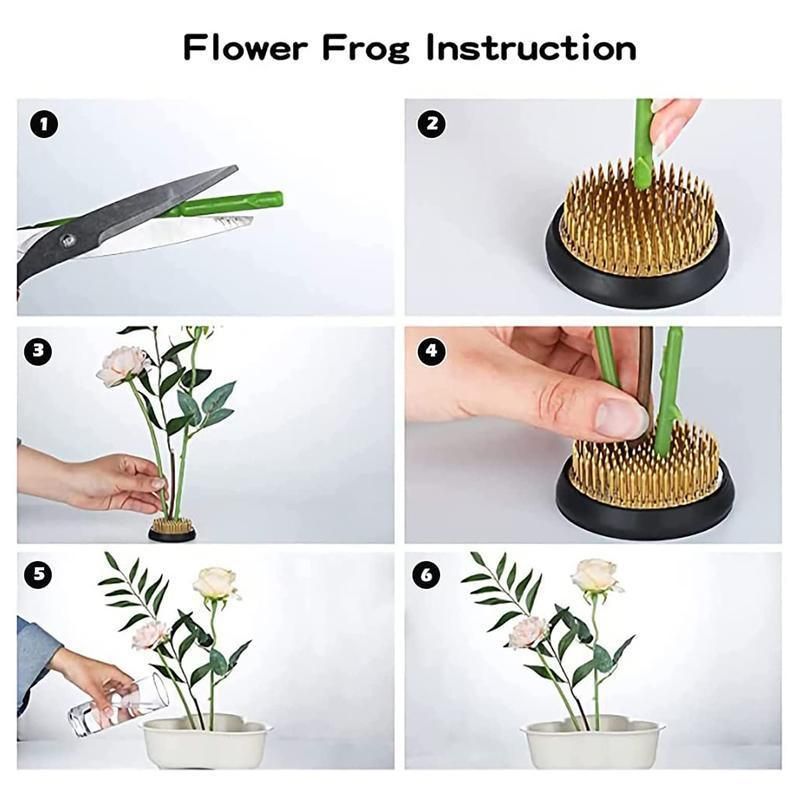 Round Flower Base Holder Spiky Frog Fixed Tool Floral Arrange For Ikebana