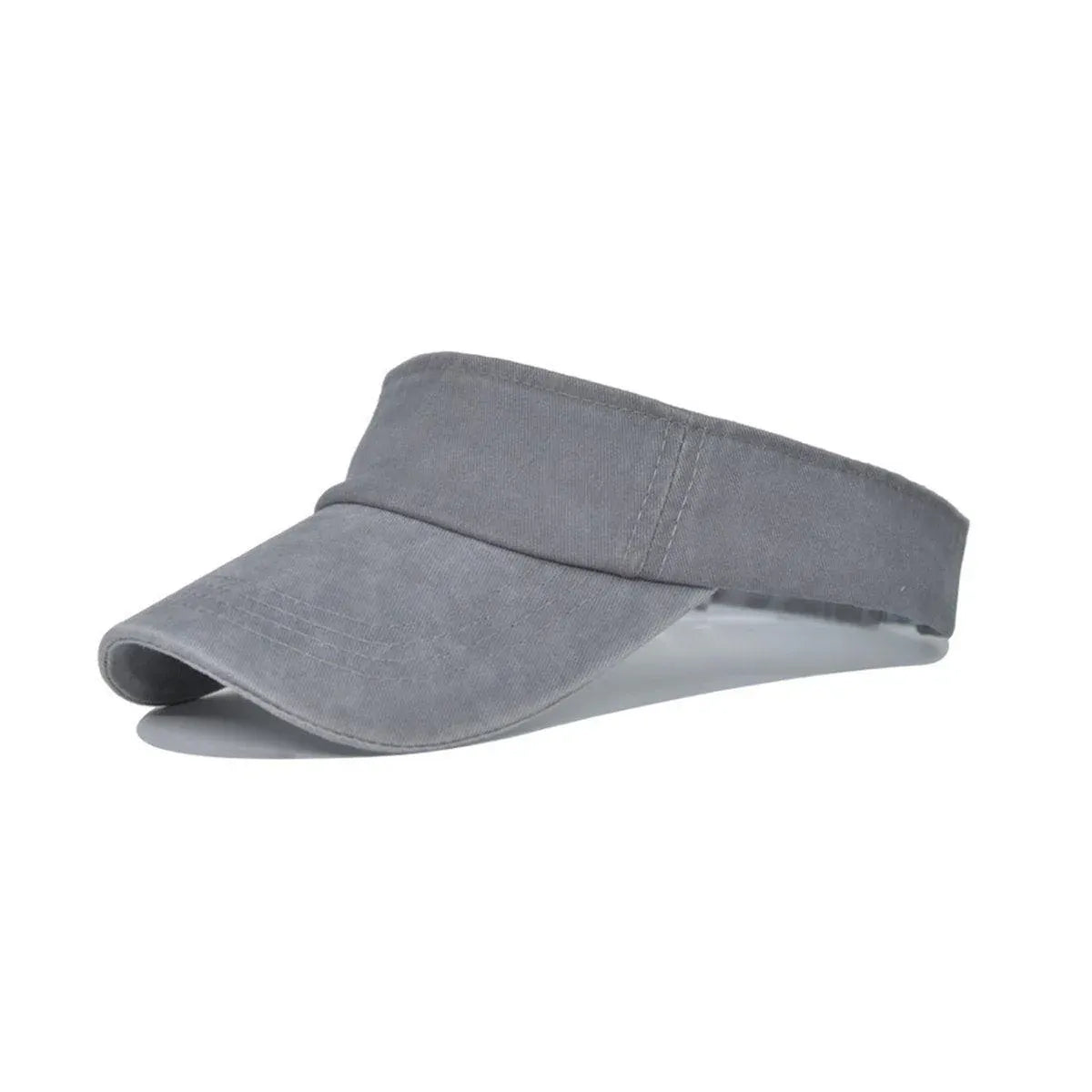 Unisex Summer Denim Sun Visor Cap Breathable Washed Running Hat - Grey
