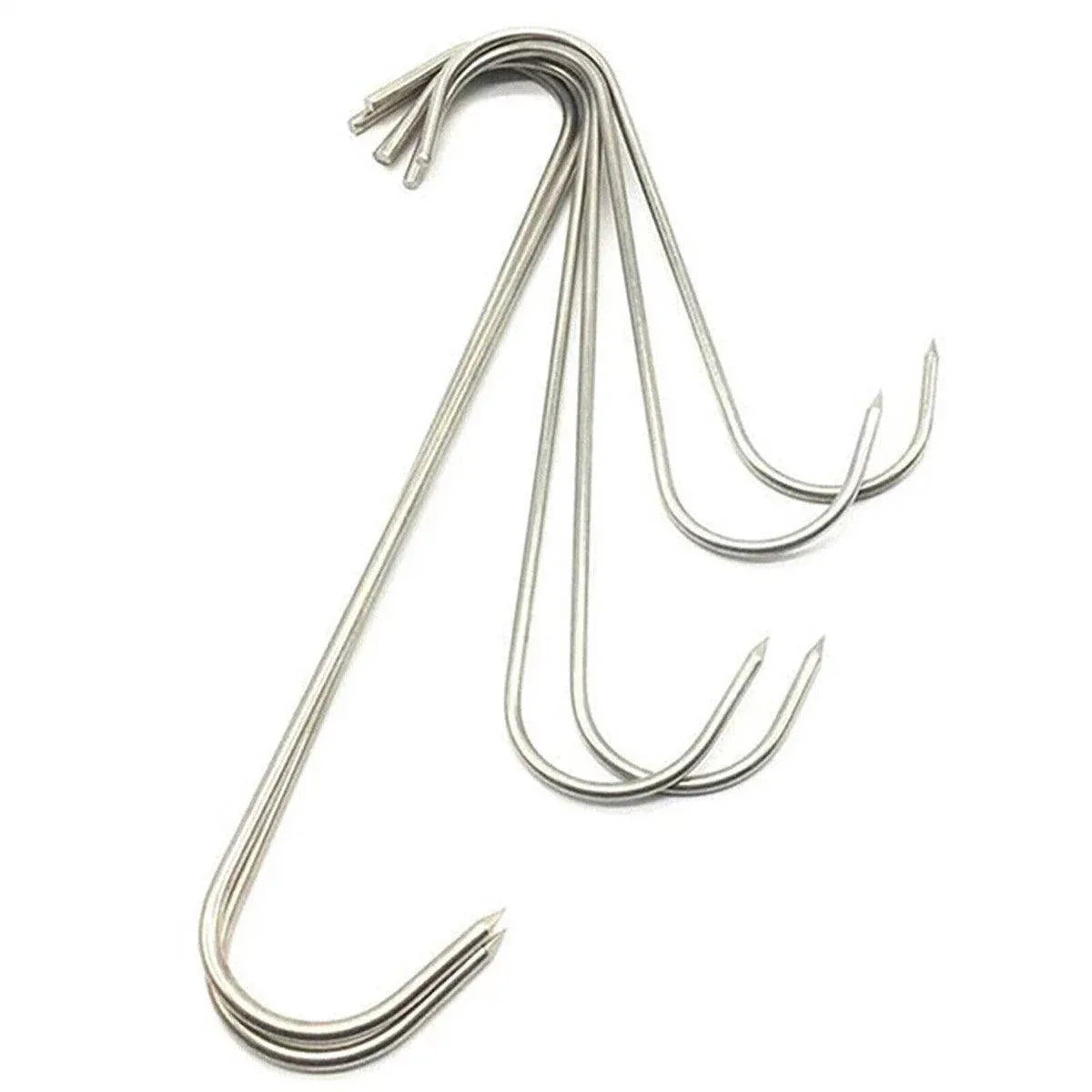 10PCS Steel S Meat Hooks for Beef Pork Lamb Roast Duck BBQ Grill Oven Hanging - S