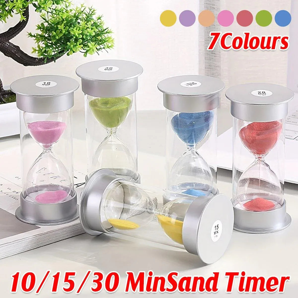 10/15/30 Minute Hourglass Timer Sand Timer for Home Office and Classroom Use - Sky Blue-15min