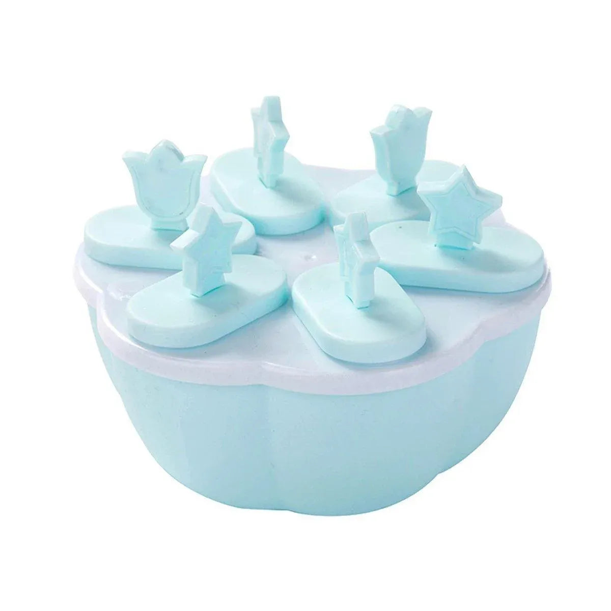 6/8 Cells Mould Maker Ice Cream Pop Reusable Icy Pole Frozen Square Molds Block - 8-Blue