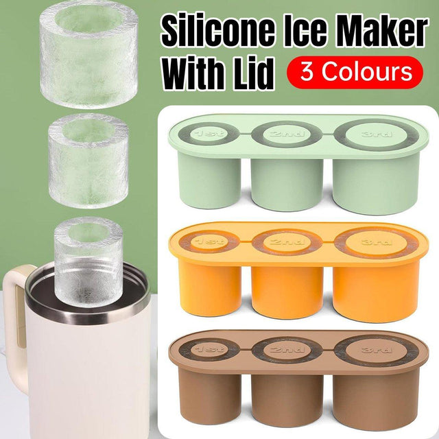 Silicone Ice Cube Tray for 20oz 30oz 40oz Tumbler Easy Release Reusable Mold - Green