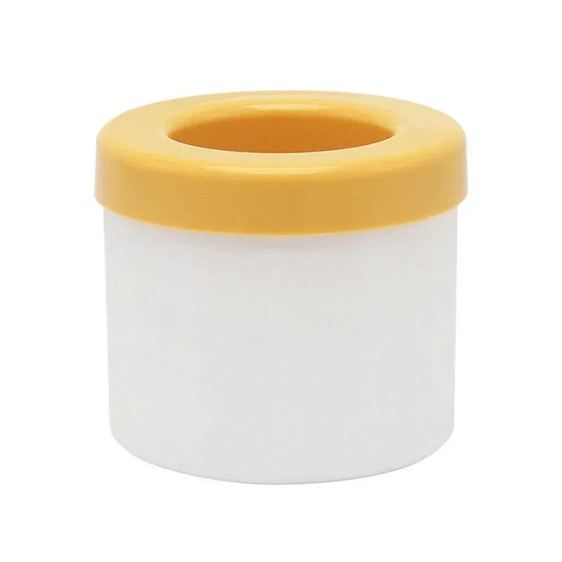 Silicone Ice Cube Tray Mould Ice Box Compartment Bucket for Easy Ice Making - Yellow
