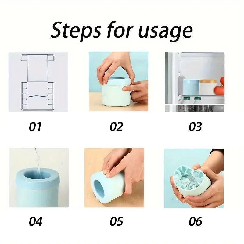 Silicone Ice Cube Tray Mould Ice Box Compartment Bucket for Easy Ice Making - Yellow