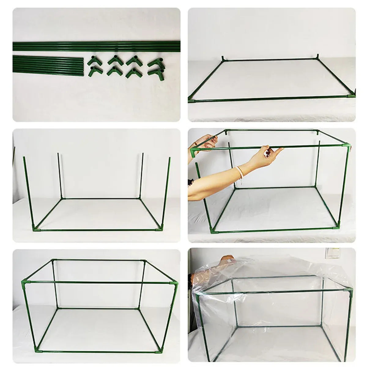 2pcs Mini Greenhouse Portable PVC Greenhouse Square Small Greenhouse Cover