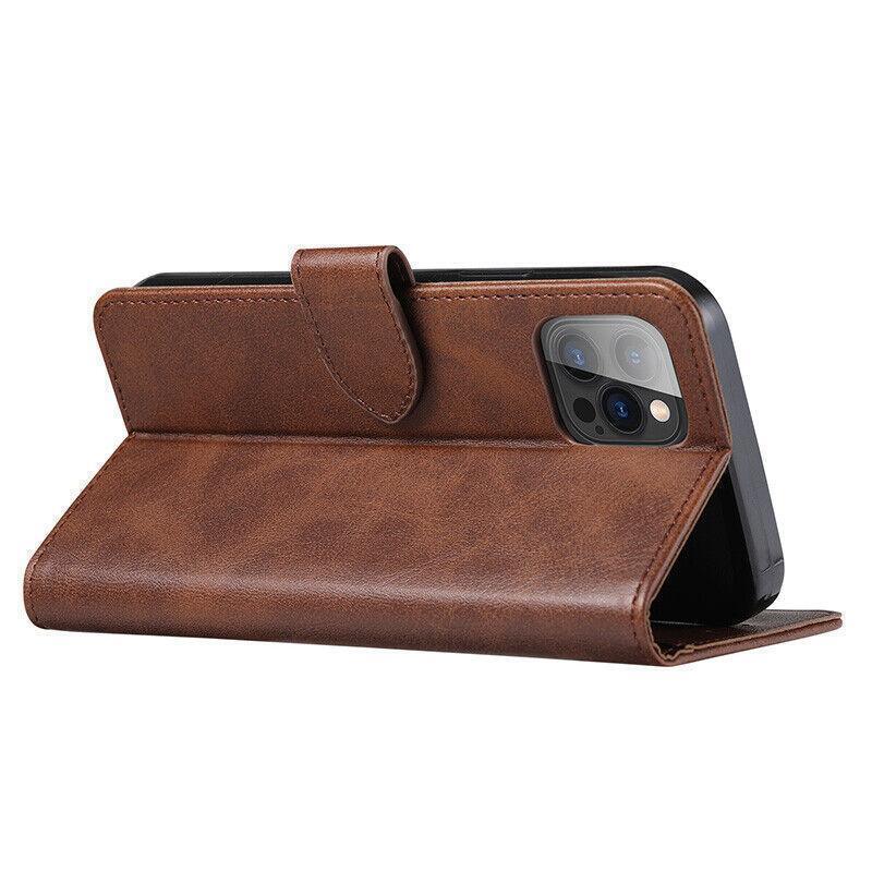 Brown Wallet Leather Flip Case Cover For iPhone 7 8 6 6S Plus X 11 12 13 Pro XS Max XR - iPhone 13 Mini