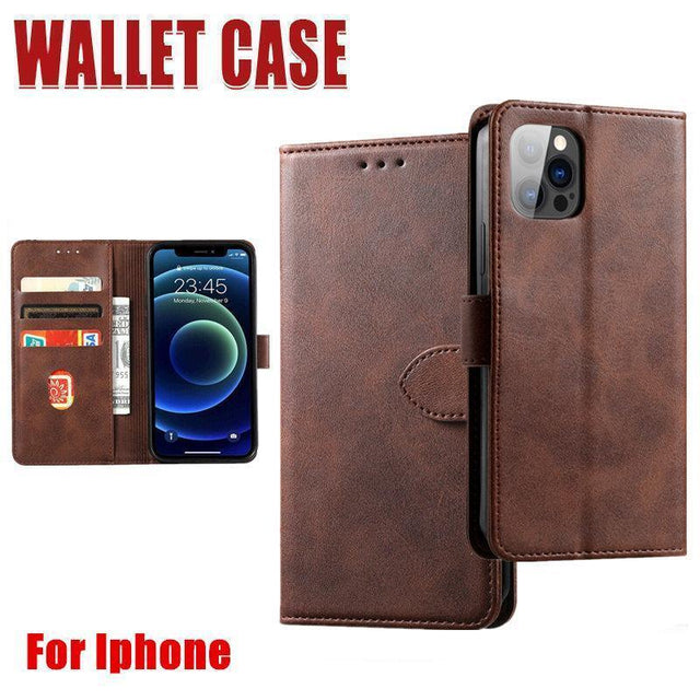 Brown Wallet Leather Flip Case Cover For iPhone 7 8 6 6S Plus X 11 12 13 Pro XS Max XR - iPhone 14 Plus
