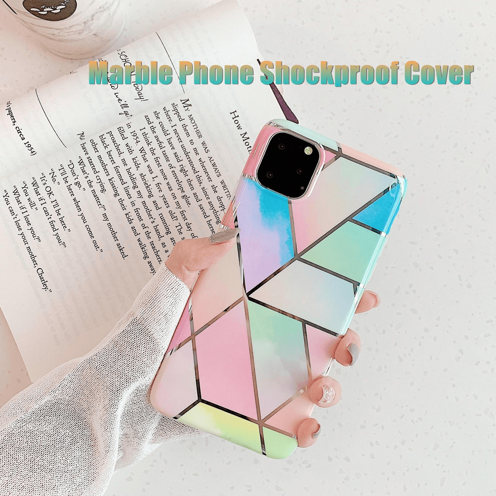 Rainbow Case for iPhone 14 13 12 11 Pro Max XR XS Marble Phone Shockproof Cover Silicone - For iphone 14 Pro Max