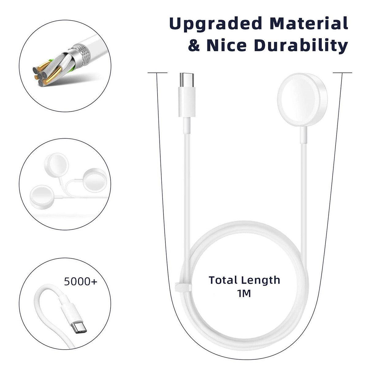 Apple Watch Iwatch Series 6/5/4/3/2/1 Magnetic Charger Usb / Type-C Charging Cable - Type-C 1PC