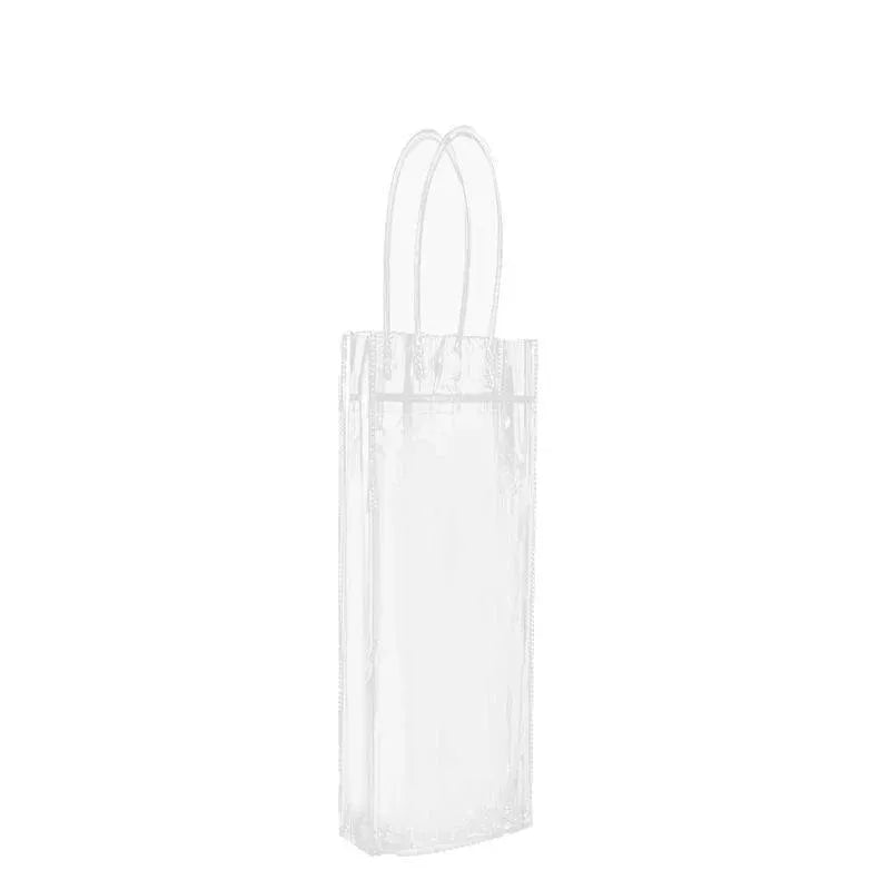 100x PVC Transparent Gift Tote Bag with Snap Button for Packaging - 15*20*7cm