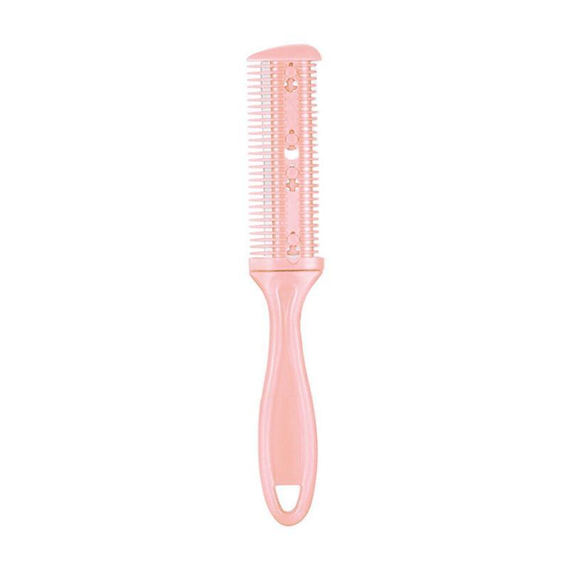 2PCS Razor Comb With Blades Razor Trimmer DIY Double Sides Hair Thinning Comb - Pink+Black