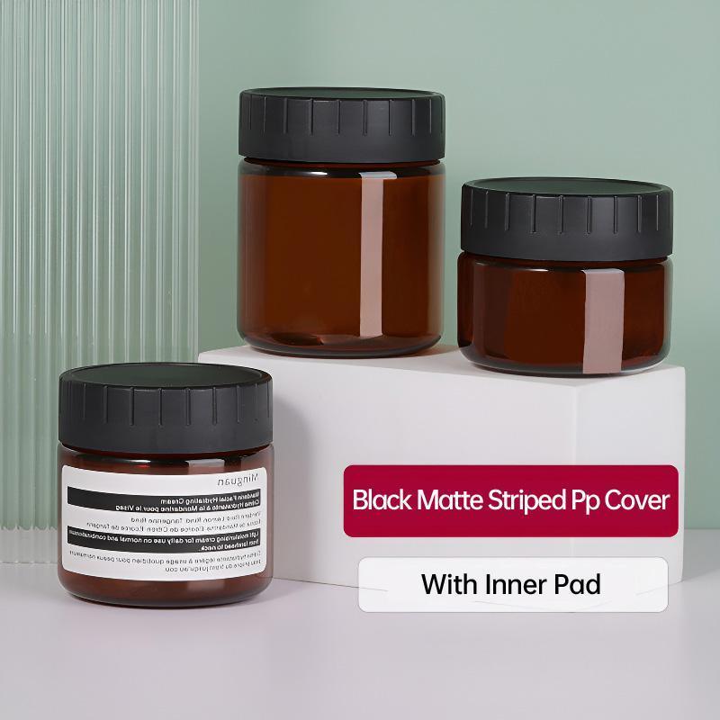 10pcs Brown PET Plastic Wide Mouth Bottles for Storage and Skincare Packaging - Frosted - 120ml
