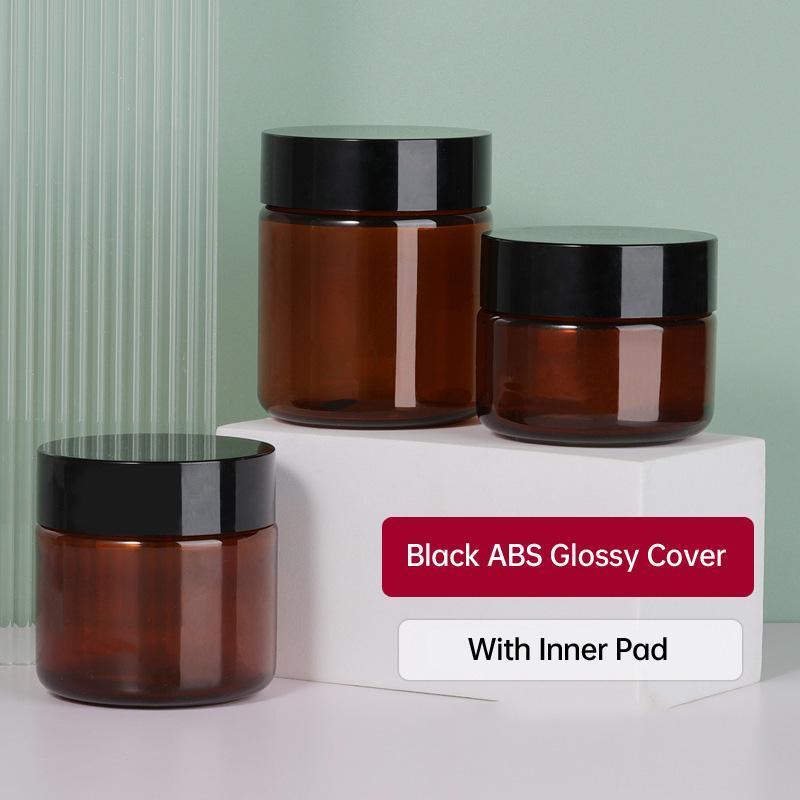 10pcs Brown PET Plastic Wide Mouth Bottles for Storage and Skincare Packaging - Frosted - 120ml