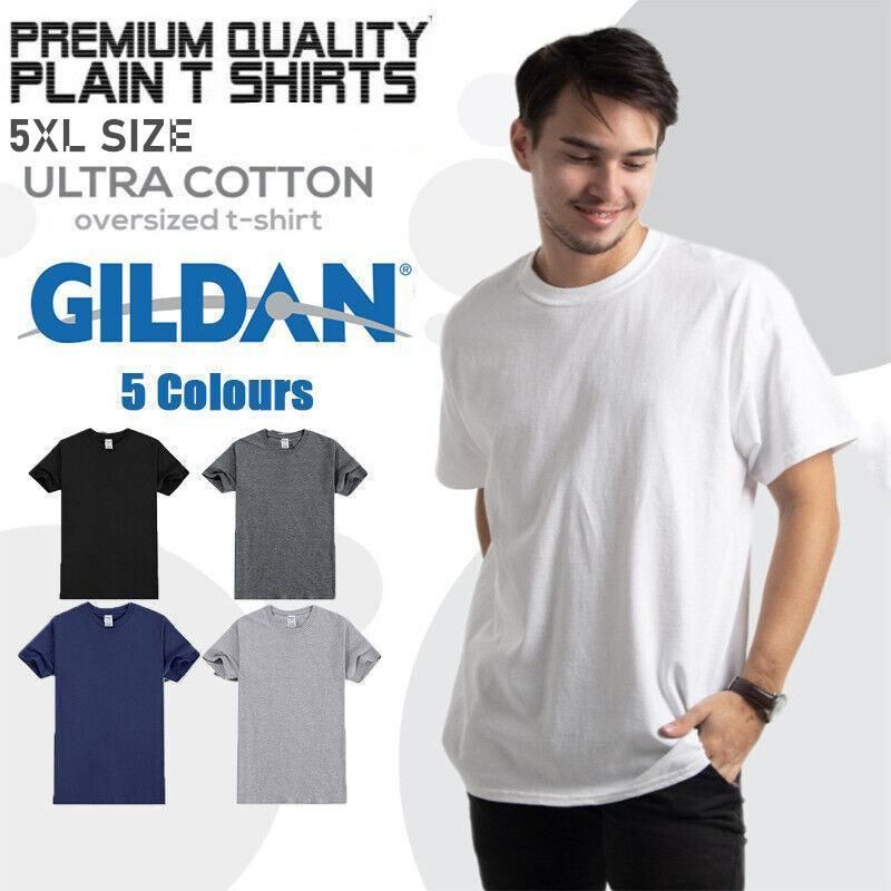 Gildan Men T-Shirt Plain Blank 100% Premium Cotton Basic Tee Short Sleeve 76000