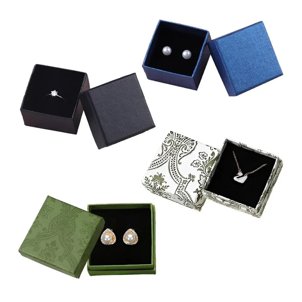 20pcs Ring Earring Gift Boxes Small Jewelry Packaging Storage Case Organiser - Black