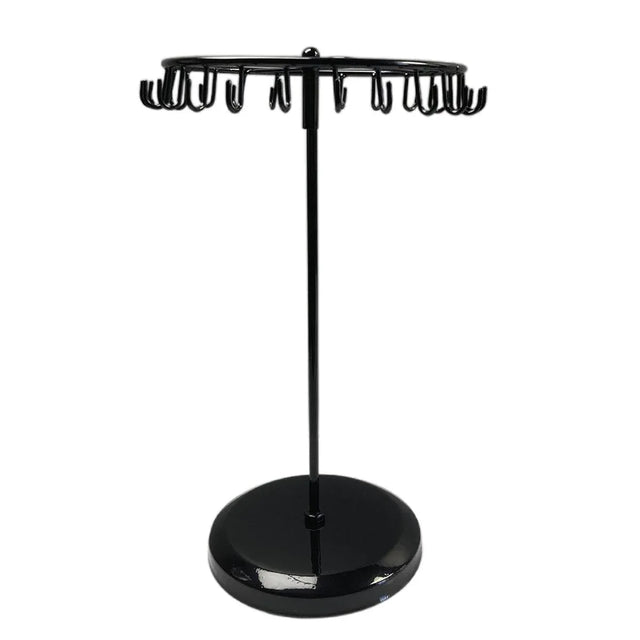 Iron Jewellery Rack Rotating Necklace Display Stand Jewellery Organiser Storage - Black