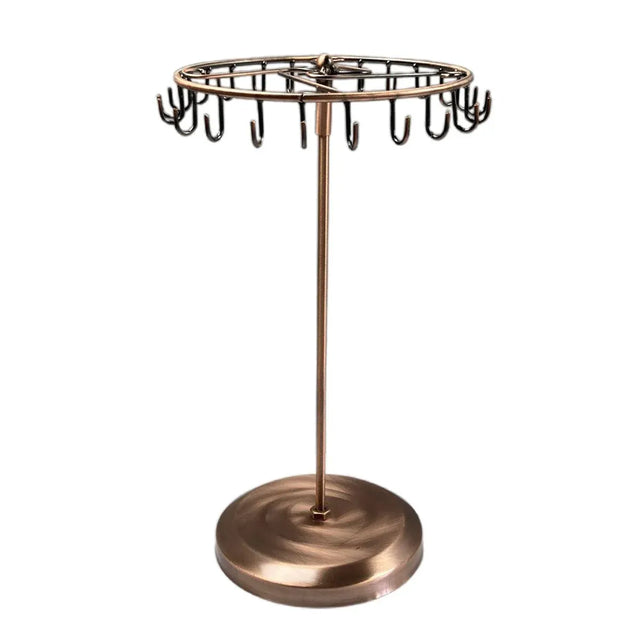 Iron Jewellery Rack Rotating Necklace Display Stand Jewellery Organiser Storage - Bronze