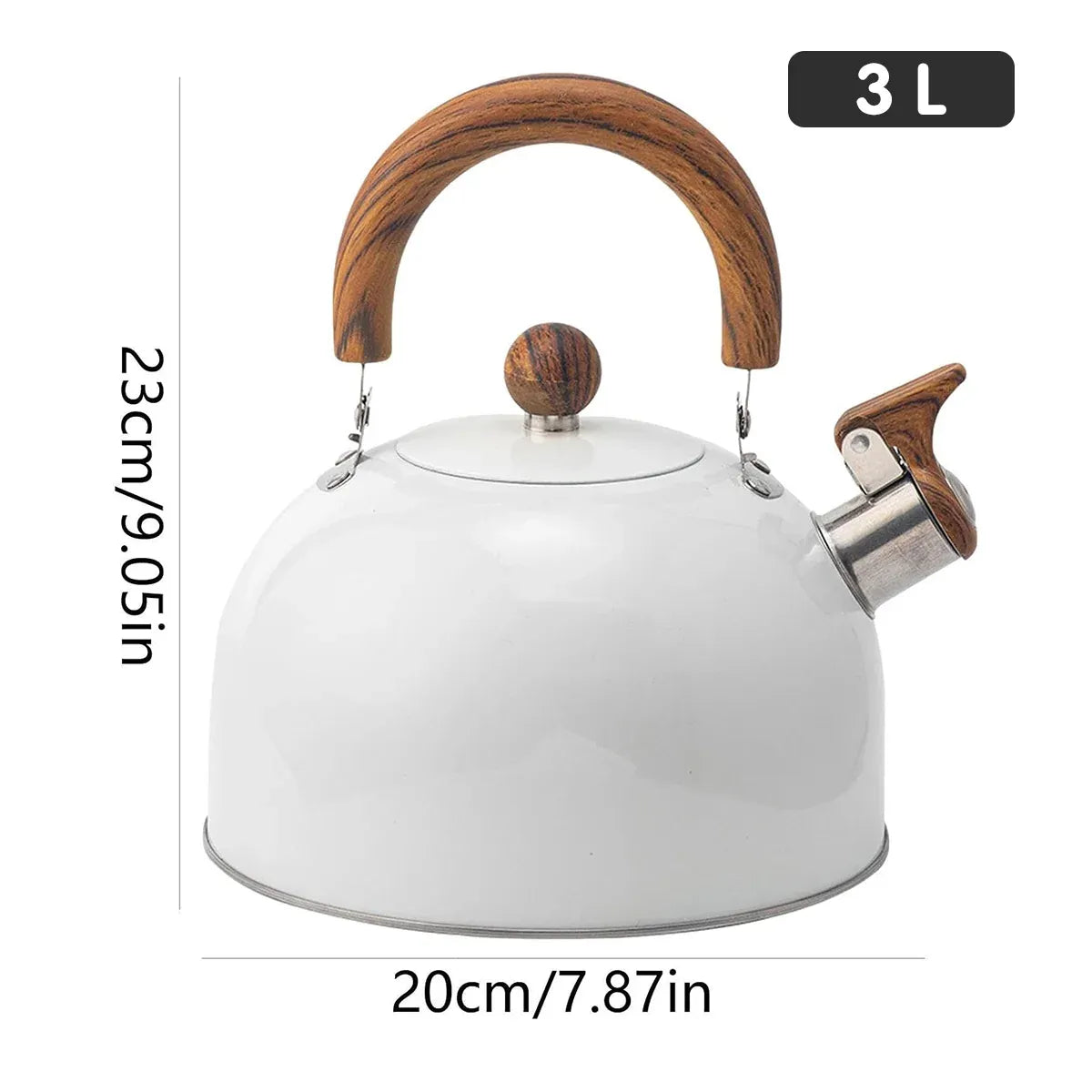 3L Stainless Steel Whistling Kettle Tea Pot For Gas Electric Stove Kitchen Hot