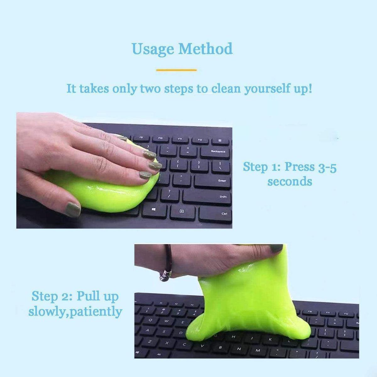 Dust Dirt Cleaning Super Clean Car Laptop Keyboard Home Cleaner - Yellow