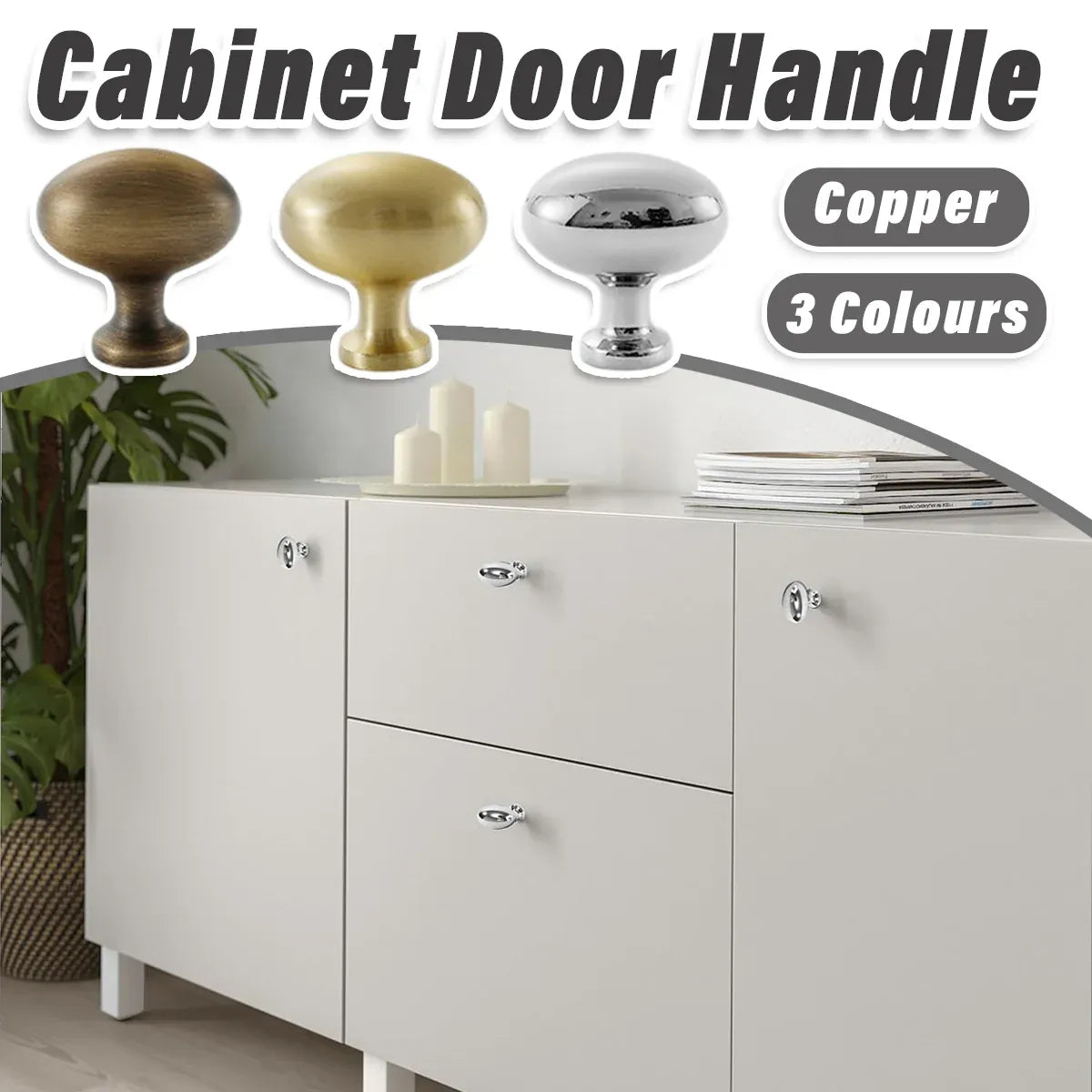 Pigeon Egg Cabinet Handle Single Hole French Style Drawer Pull for Door Closet - Brass