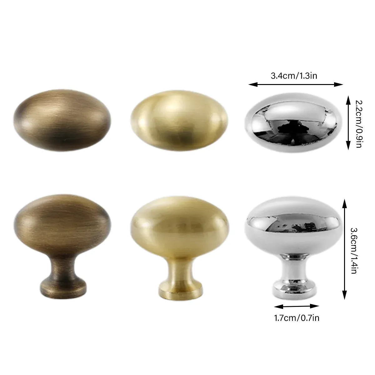 Pigeon Egg Cabinet Handle Single Hole French Style Drawer Pull for Door Closet - Brass