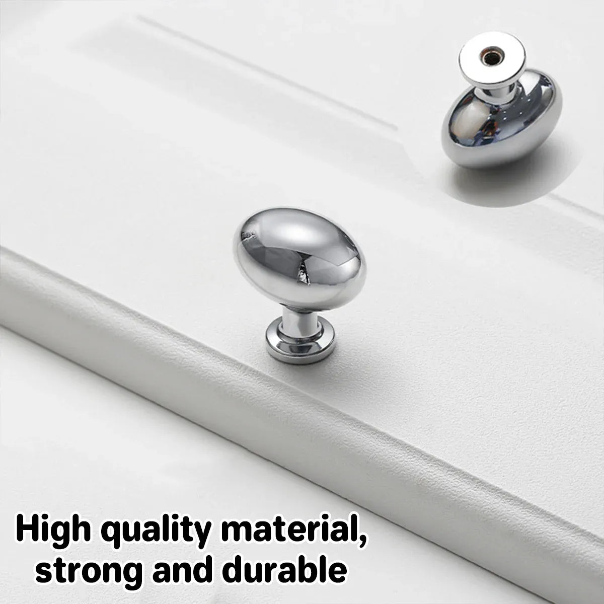 Pigeon Egg Cabinet Handle Single Hole French Style Drawer Pull for Door Closet - Silver