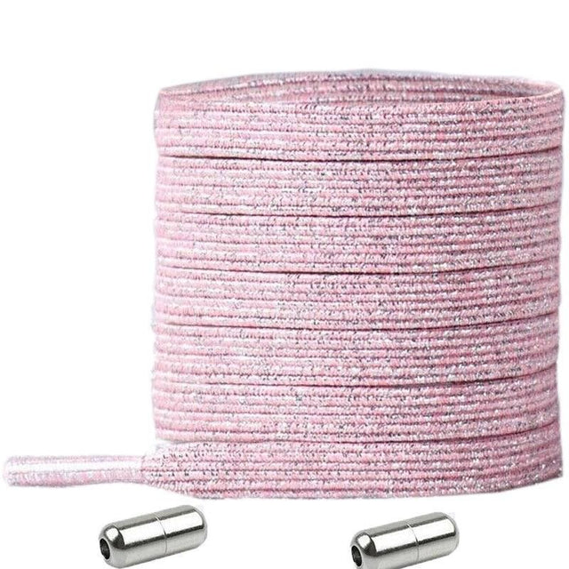 No Tie Locked Elastic Shoelace Shoe Lace Lazy Laces Sneakers Sports - NO.18 Glitter Pink
