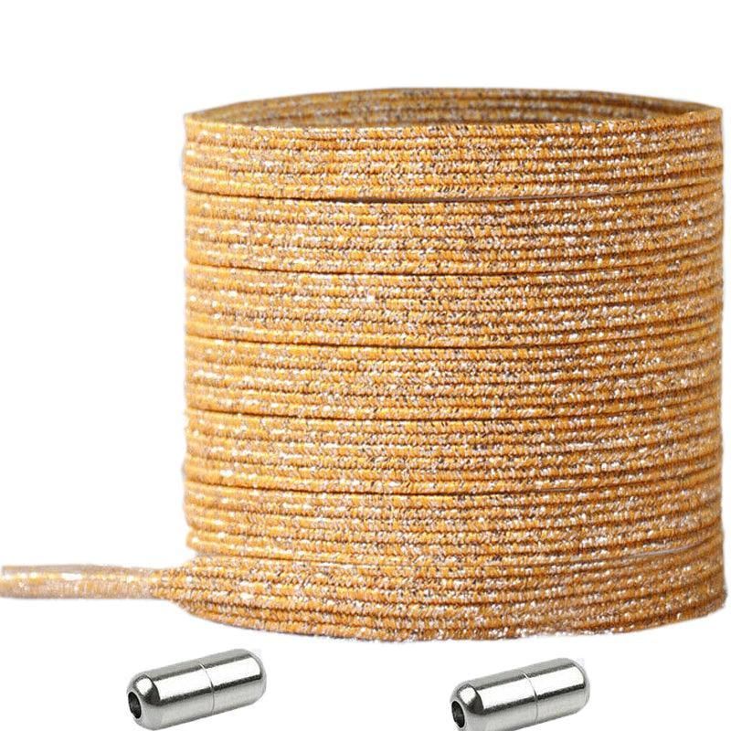 No Tie Locked Elastic Shoelace Shoe Lace Lazy Laces Sneakers Sports - NO.19 Glitter Yellow