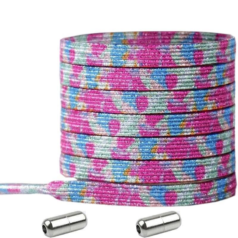 No Tie Locked Elastic Shoelace Shoe Lace Lazy Laces Sneakers Sports - NO.19 Glitter Yellow