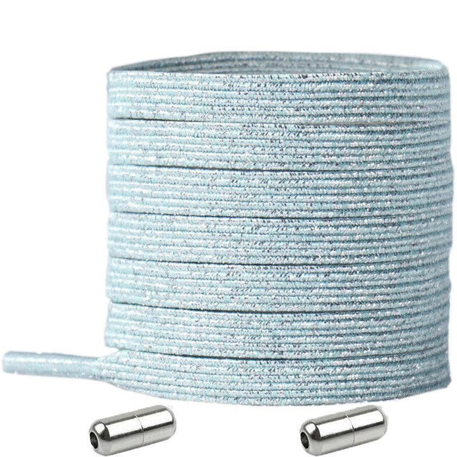 No Tie Locked Elastic Shoelace Shoe Lace Lazy Laces Sneakers Sports - NO.23 Silver Green