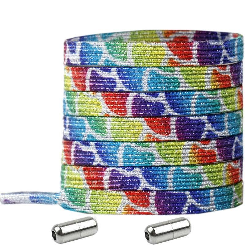 No Tie Locked Elastic Shoelace Shoe Lace Lazy Laces Sneakers Sports - NO.5 Rainbow Scales
