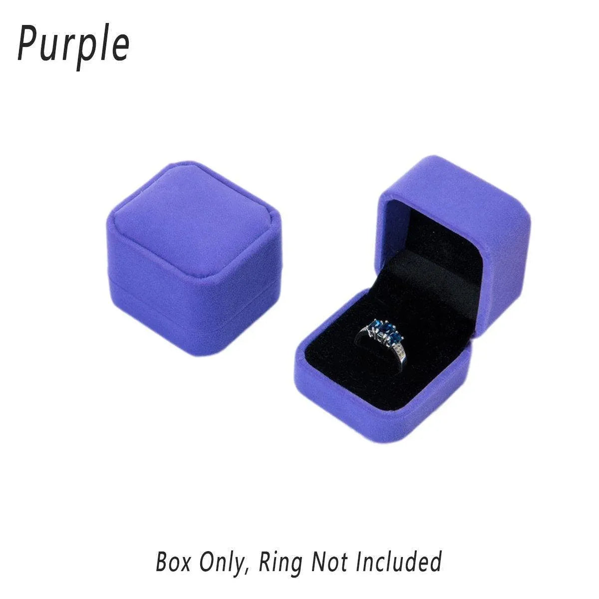 10X Flannel Ring Jewelry Earring Ring Jewelry Boxes Exquisite Gift Organizer - Black