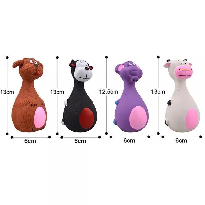 Latex Squeaky Dog Toys Puppy Pet Chew Toys Squeaker Soft and Interactive - White