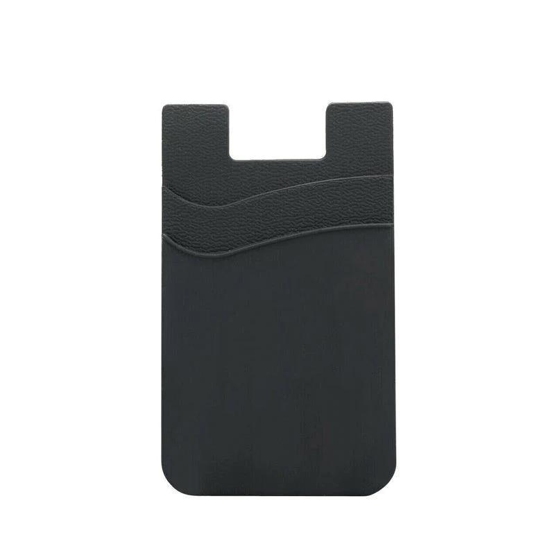 Silicone Phone Card Holder Double Layer Adhesive Wallet with 3M Backing - Red