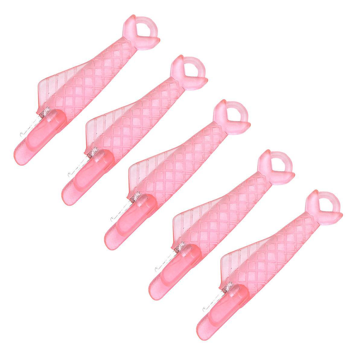 5PCS Plastic Needle Threader Tool for Sewing Machine Quick Lead Garment Sewing - Pink