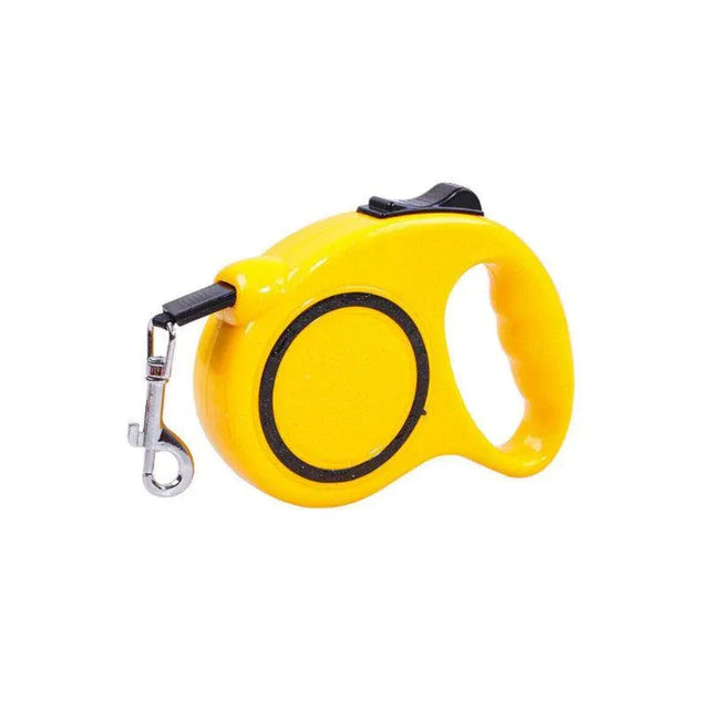 5M Dog Lead Leash Strong Retractable Extendable 5M Lockable Heavy Duty 15Kg - Yellow