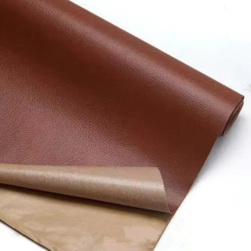 2X Self Adhesive Leather Repair Patches Kit for Sofa Couch Auto Interior Use - Red Brown