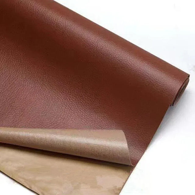 2X Self Adhesive Leather Repair Patches Kit for Sofa Couch Auto Interior Use - Red Brown