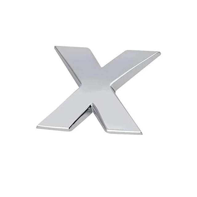 A-Z Alphabet Letters Car Sticker Self Adhesive Auto Badge Emblem 3D Chrome Good - X