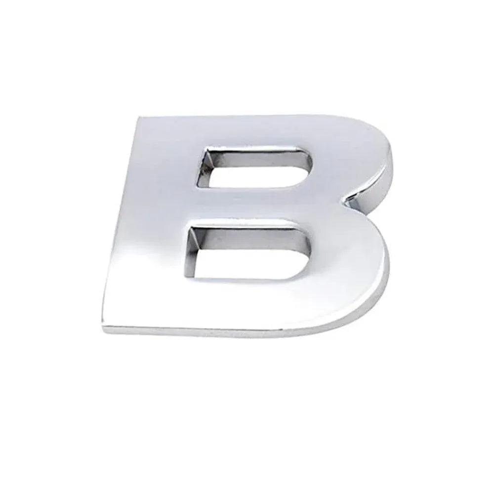 A-Z Alphabet Letters Car Sticker Self Adhesive Auto Badge Emblem 3D Chrome Good - B
