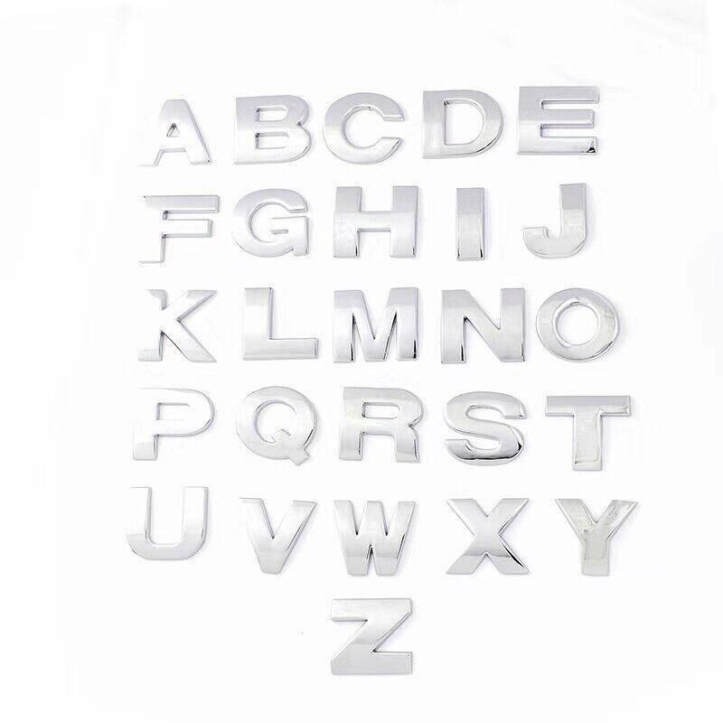 A-Z Alphabet Letters Car Sticker Self Adhesive Auto Badge Emblem 3D Chrome Good - B