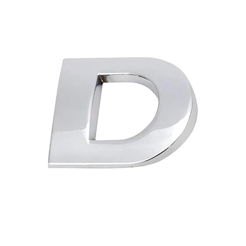 A-Z Alphabet Letters Car Sticker Self Adhesive Auto Badge Emblem 3D Chrome Good - D