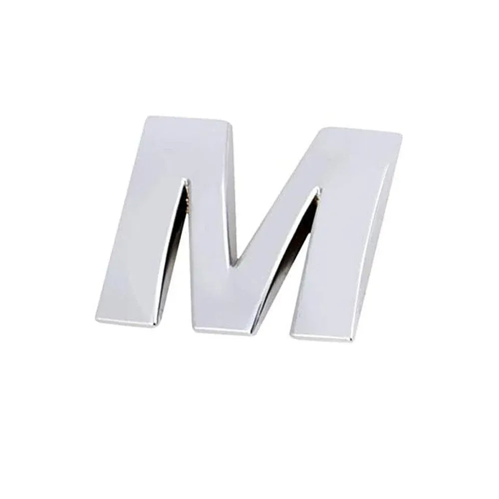 A-Z Alphabet Letters Car Sticker Self Adhesive Auto Badge Emblem 3D Chrome Good - M