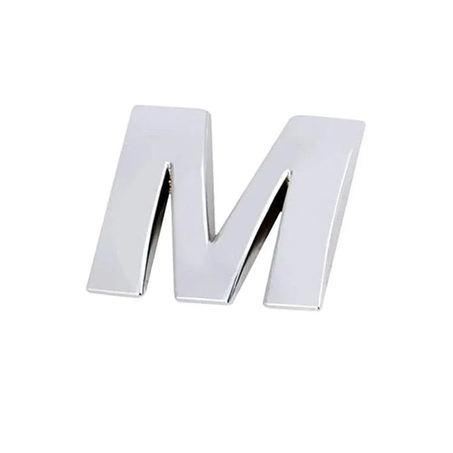 A-Z Alphabet Letters Car Sticker Self Adhesive Auto Badge Emblem 3D Chrome Good - M