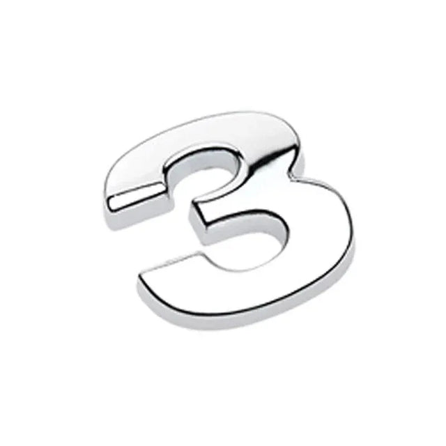A-Z Alphabet Letters Car Sticker Self Adhesive Auto Badge Emblem 3D Chrome Good - Number 3