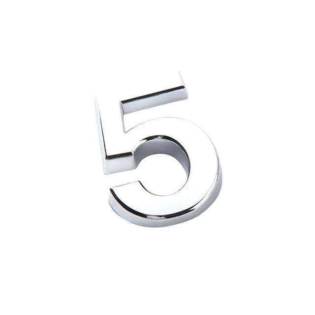 A-Z Alphabet Letters Car Sticker Self Adhesive Auto Badge Emblem 3D Chrome Good - Number 5