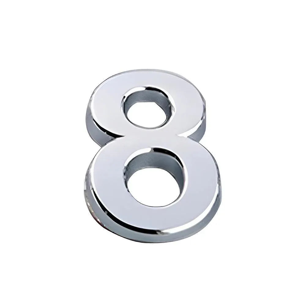 A-Z Alphabet Letters Car Sticker Self Adhesive Auto Badge Emblem 3D Chrome Good - Number 8