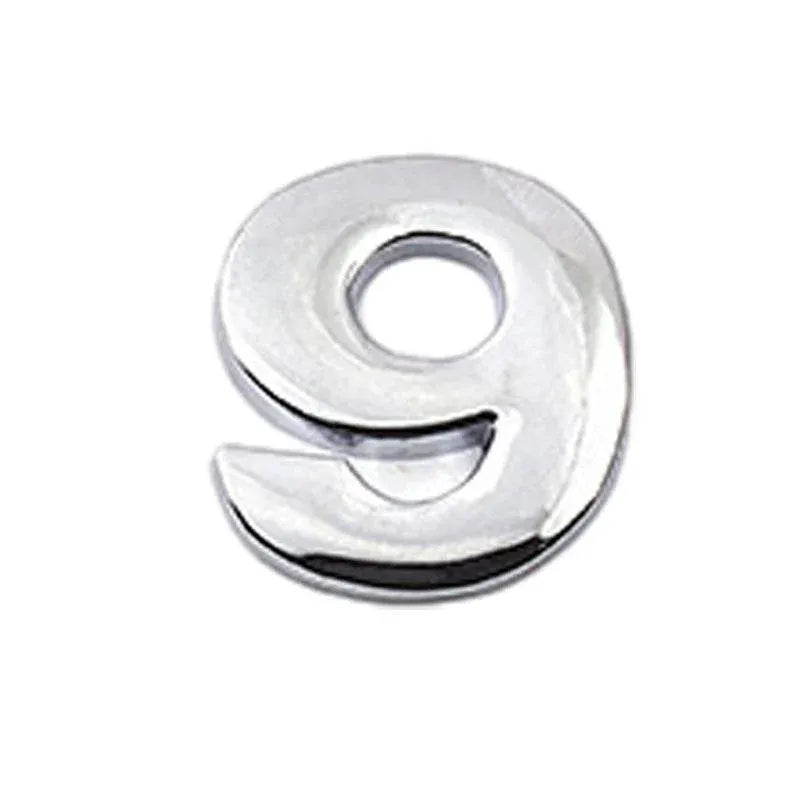 A-Z Alphabet Letters Car Sticker Self Adhesive Auto Badge Emblem 3D Chrome Good - Number 9
